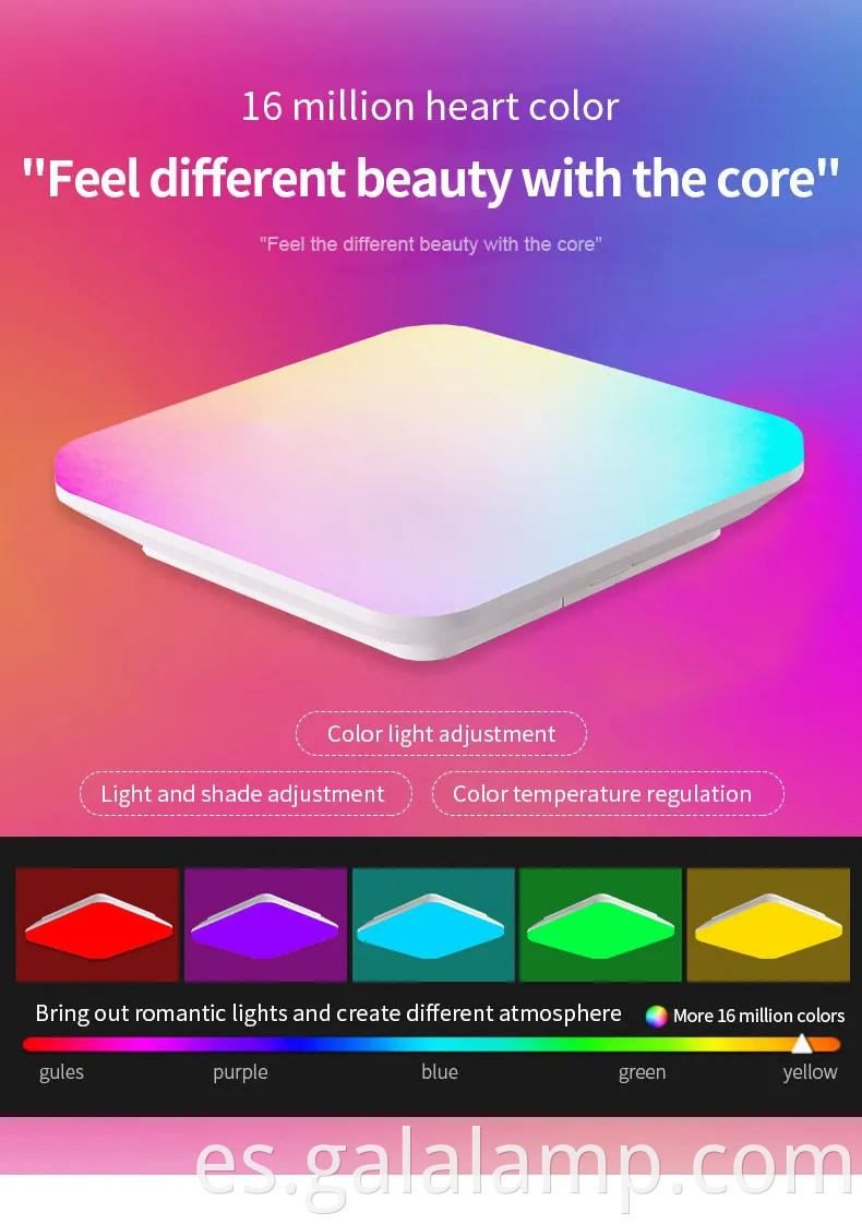 Smart RGBW Luz de techo dimmable con características de control remoto